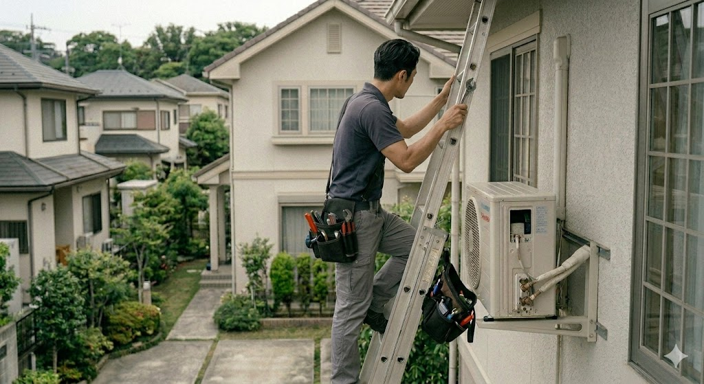 高所作業の取り外し